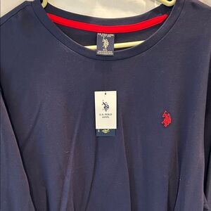 U.S. Polo Assn. Dark Blue Tee with Red Emblem